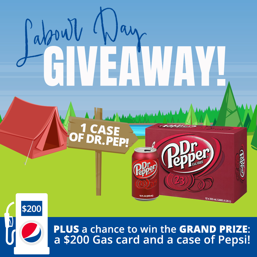 DAY THREE 🎉 We're giving away a case of Dr. Pepper to one lucky winner! 🙌 Just leave a comment below to enter! Plus, every entry will will go towards our grand prize of a $200 gas card. 🤩