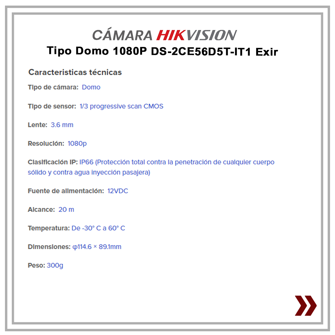 TelserVzla's tweet photo. Cámara Hikvision Turbo HD 1080P Tipo Domo DS-2CE56D5T-IT1 Exir
Visita nuestro sitio web https://t.co/SXUnHofJiT
y conoce más de este y otros productos para videovigilancia.
#camara #camarahikvision #hikvision #hilook #tecnologiaexir #exir #colorvu #camaracolorvu
#turboHD https://t.co/JKEcmQoOjL