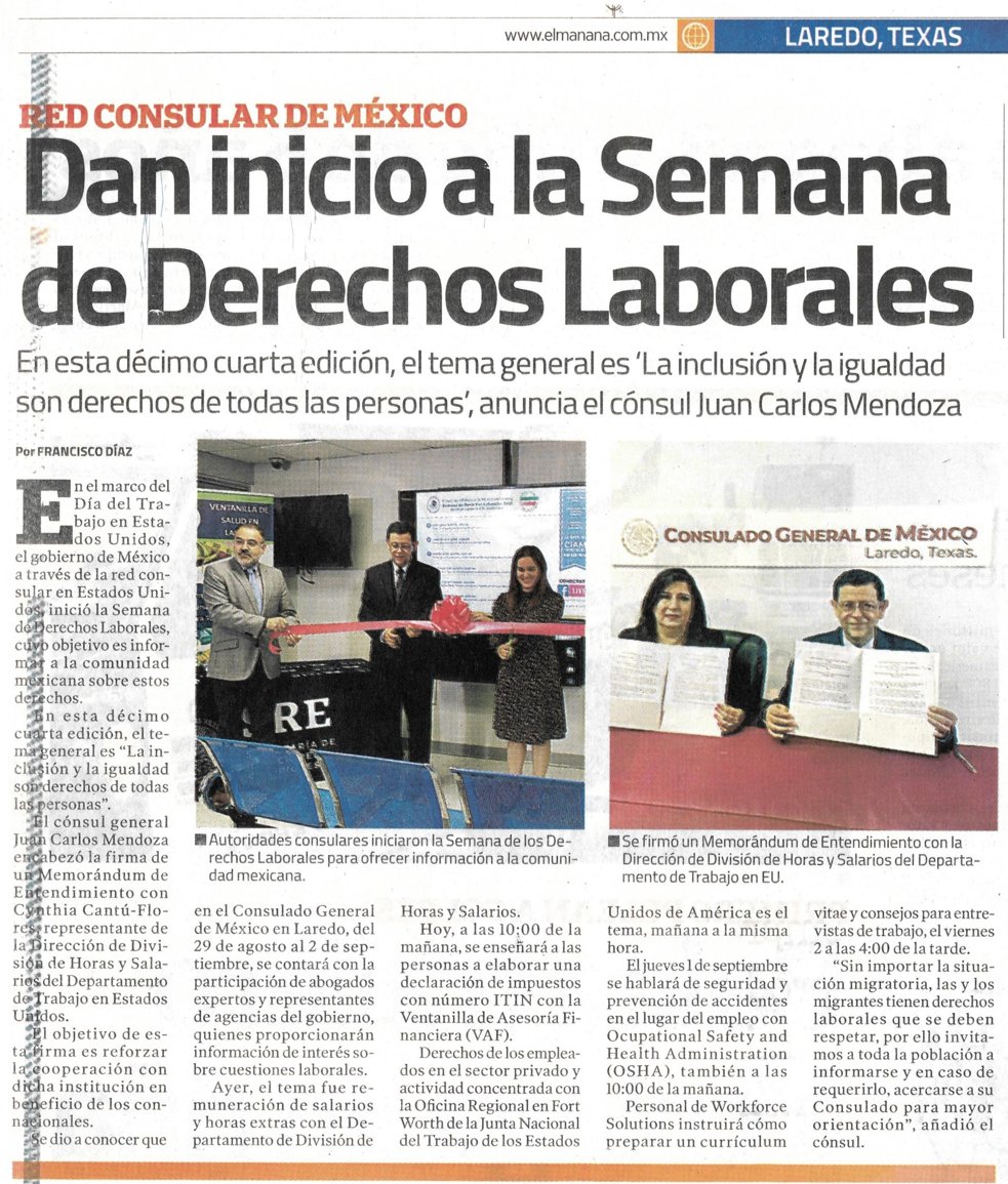 Consulmex Laredo (@consulmexlaredo) on Twitter photo 📢El <a href="/consulmexlaredo/">Consulmex Laredo</a> invita a la comunidad de #Laredo a participar en la XIV Edición de la Semana de Derechos Laborales #SDL2022.
🙌Este año el tema es “La inclusión y la Igualdad son derechos de todas las personas trabajadoras”.
🗓 Calendario: bit.ly/SDL2022Lar 📢El <a href="/consulmexlaredo/">Consulmex Laredo</a> invita a la comunidad de #Laredo a participar en la XIV Edición de la Semana de Derechos Laborales #SDL2022.
🙌Este año el tema es “La inclusión y la Igualdad son derechos de todas las personas trabajadoras”.
🗓 Calendario: bit.ly/SDL2022Lar