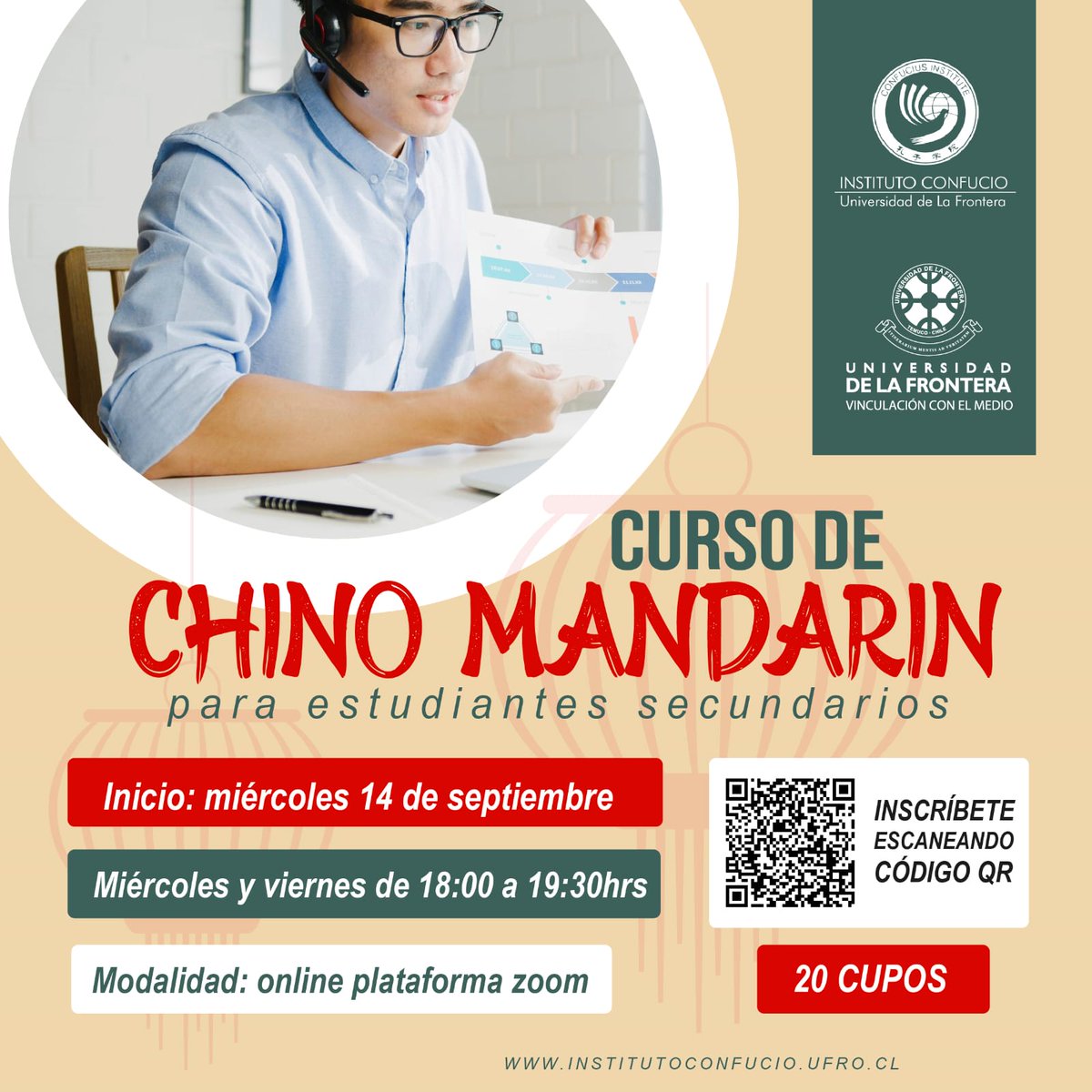 Les presentamos nuestro nuevo curso de #ChinoMandarin para estudiantes secundarios 🤓

Si estás entre 1ro y 4to medio y tienes interés en aprender nuevos idiomas, no dudes en inscribirte en el siguiente link 👉🏻 cutt.ly/NCqeBiV

¡Te esperamos! 🎊