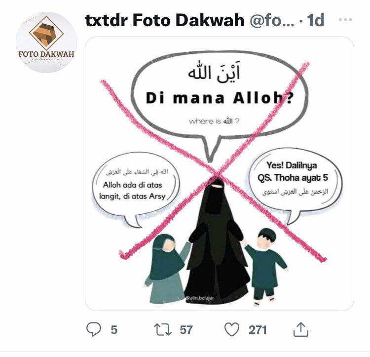 AJARKAN TAUHID PADA ANAK SEJAK DINI

KETIKA ANAK KECIL BERTANYA TENTANG ALLAH.
MAKA, JAWABLAH SEPERTI INI

1. Bertanya : “Bu, Allah itu apa?”

Jawabannya:
“Nak, Allah itu adalah Yang Menciptakan segala-galanya. Langit, bumi, laut, sungai, batu, kucing, ikan, gajah, burung,