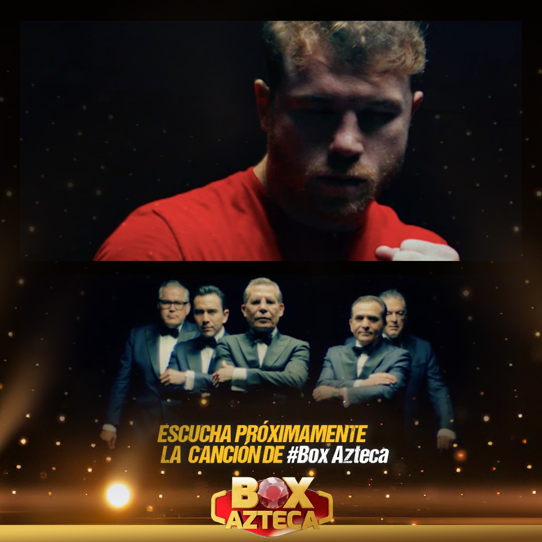 BoxAzteca7's tweet photo. Nuestro videoclip mostrará al #BoxAztecaTeam🥊, @Canelo, Jay de la Cueva y Aczino.
¡No te pierdas el estreno de la canción, al medio tiempo del partido México vs Paraguay!
Miércoles 31 de Agosto
⌚ 7:45 pm
📺 Azteca 7
📲 https://t.co/wEgWW6wS5s y APP https://t.co/DyTlluLxt0