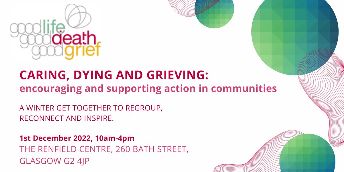 LifeDeathGrief's tweet photo. Are you interested in...
-public health palliative care
-compassionate communities
-planning ahead
-education & bereavement support in schools
-bereavement-friendly workplaces
-death education
???
If so consider coming to our event on 1 Dec in Glasgow:
https://t.co/vqlZpTsgE3 https://t.co/HrxzmjO6Ah