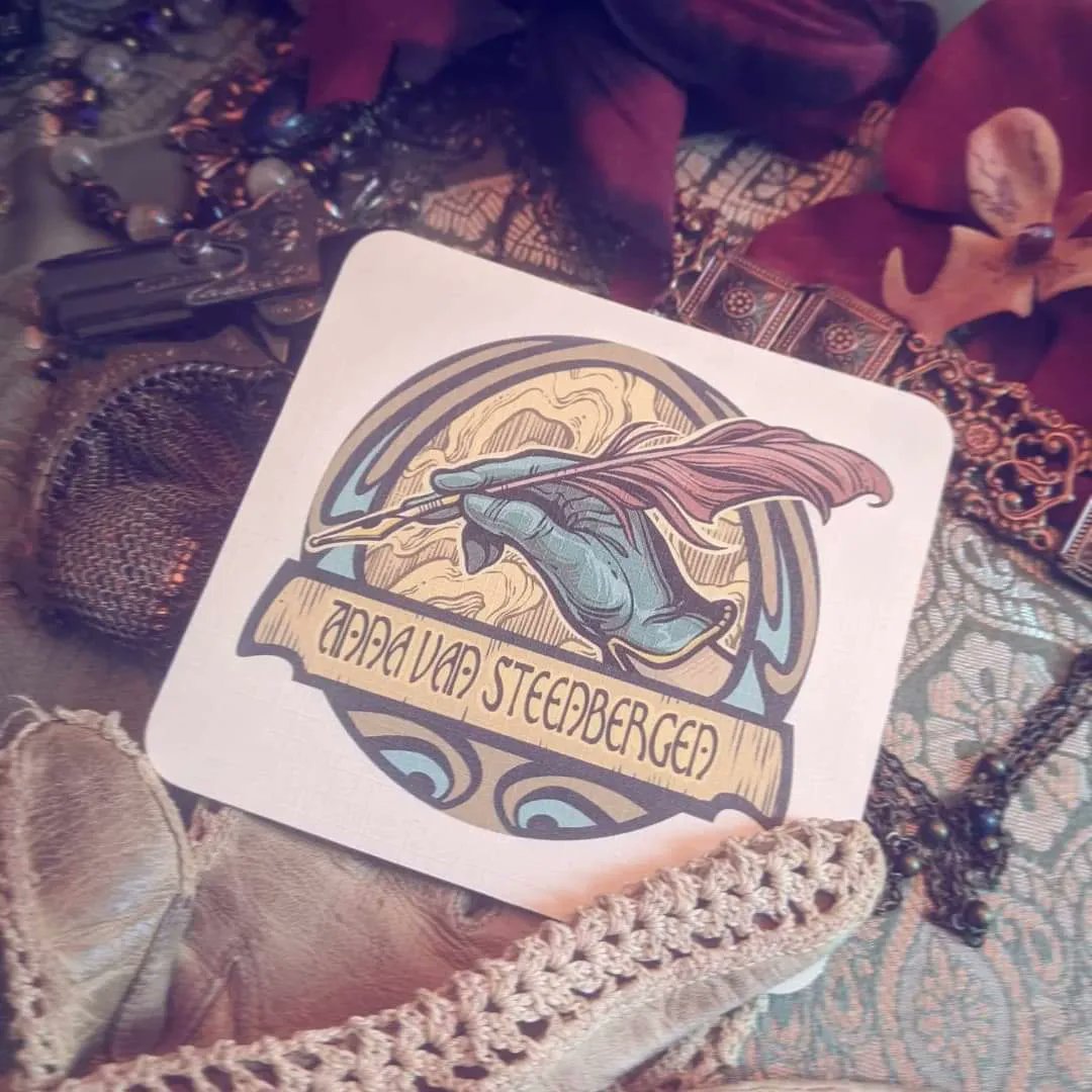 annasteenwriter's tweet photo. I proudly present my new logo and banner created by the exceptionally talented artist Thyonesca. Art Nouveau motifs with a hint of Steampunk. 🥰 #steampunk #steampunkartist #steampunkwriter #steampunknovel #ladycat #everbeatingchronicles #スチームパンク https://t.co/xQL6NInWwc