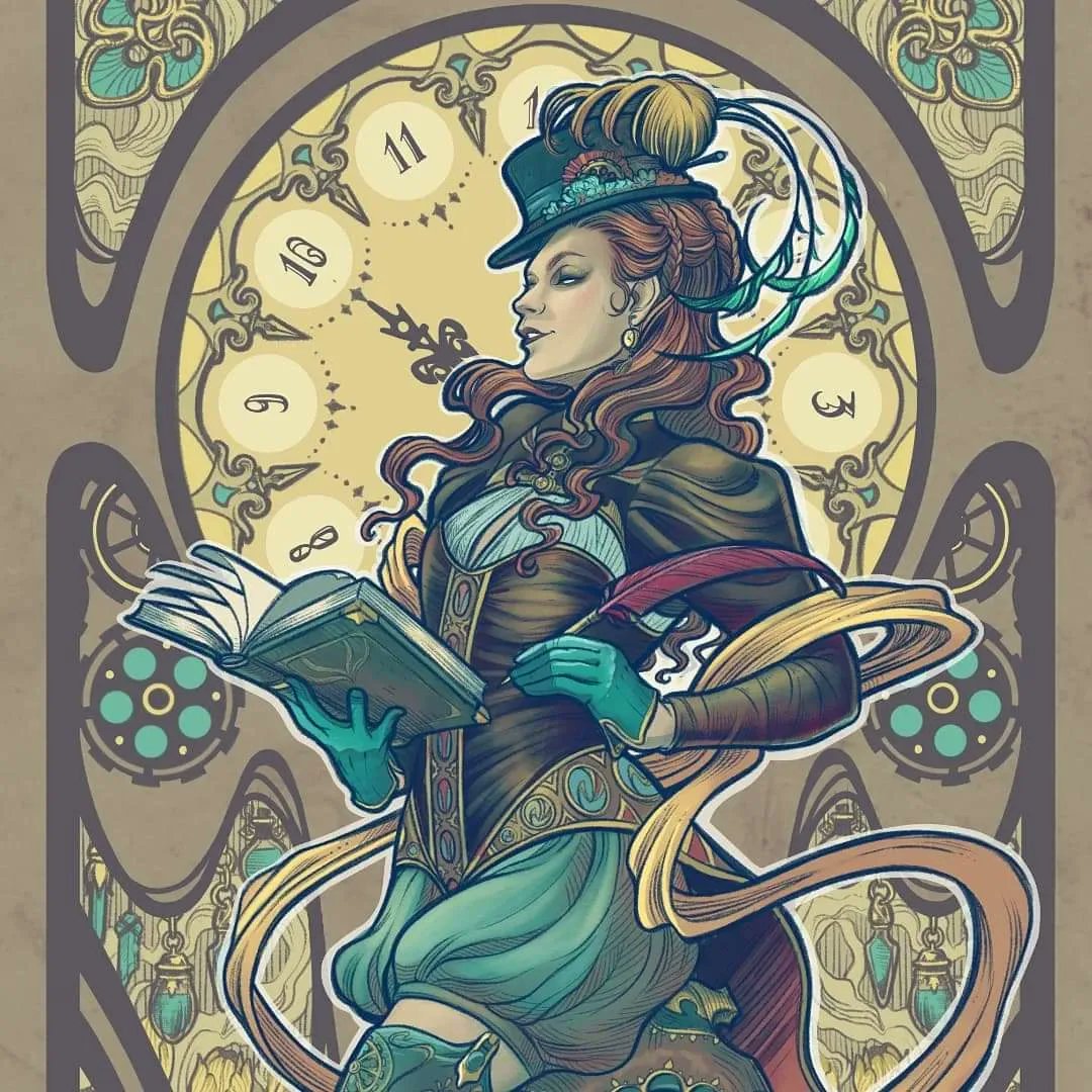 annasteenwriter's tweet photo. I proudly present my new logo and banner created by the exceptionally talented artist Thyonesca. Art Nouveau motifs with a hint of Steampunk. 🥰 #steampunk #steampunkartist #steampunkwriter #steampunknovel #ladycat #everbeatingchronicles #スチームパンク https://t.co/xQL6NInWwc