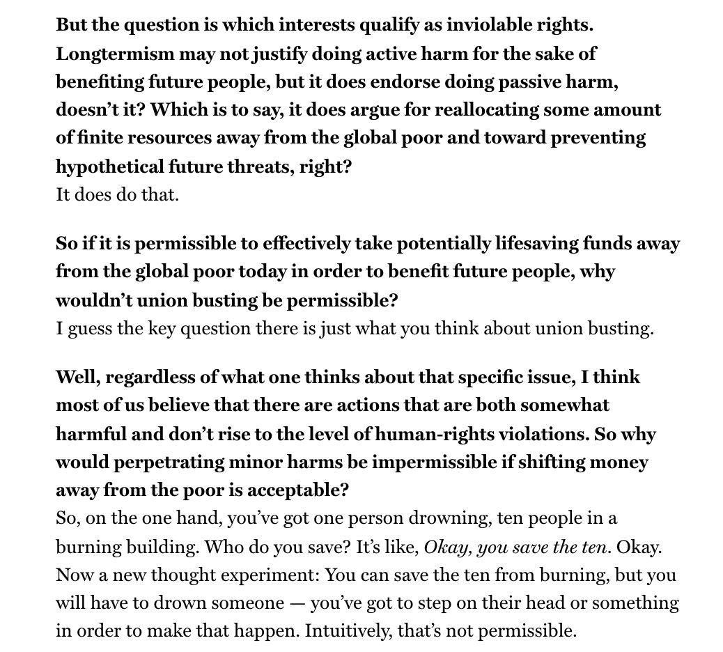 EricLevitz's tweet photo. I asked @willmacaskill about Elon Musk's support for longtermism - an outlook that emphasizes our moral obligation to future generations - and whether his philosophy helps tech CEOs rationalize ruthless business practices. Think our exchange was clarifying https://t.co/MjQupIkGCz https://t.co/vgUGQdJj2S