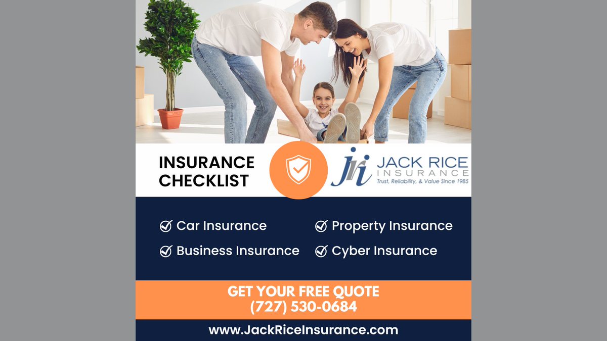 jriceins's tweet photo. Insurance Checklist
Car Insurance - Property Insurance - Business Insurance - Cyber Insurance

Get Your Free Quote:  https://t.co/l5oRpEg9yz
727-530-0684

#cyberinsurance #homeownersinsurance #rentalinsurance #insurancebroker #autoinsurance #floodinsurance  #businessinsurance https://t.co/w2dF3pzGiO