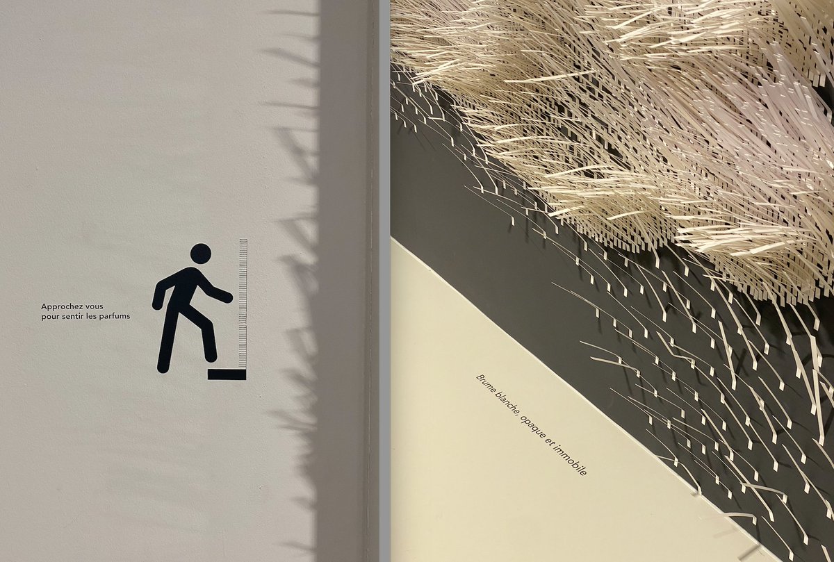 Une joie de mobiliser l'odorat parmi nos sens lors d'une exposition ! Merci <a href="/Fondation_EDF/">Fondation groupe EDF</a> avec cette sensible oeuvre de Julie C. Fortier 🤩 #fautilvoyagerpouretreheureux #polysensorialité #expoparis