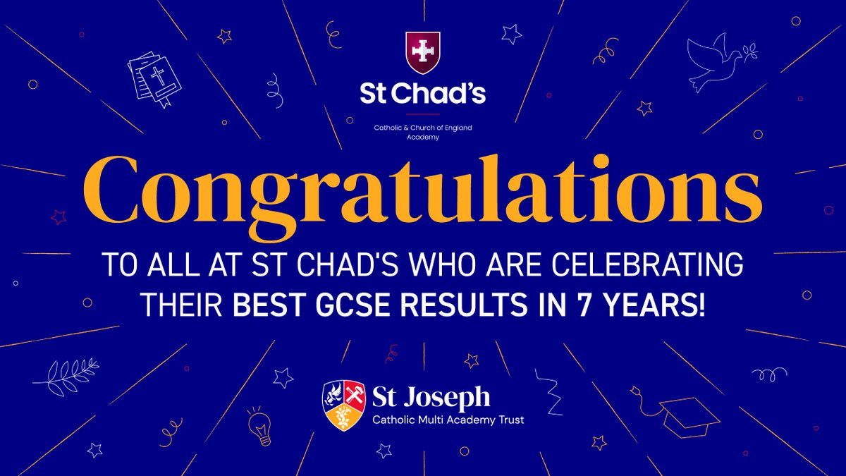 Well done to @stchadsschool on their incredible #GCSEResults!👏

 #VisionforExcellence