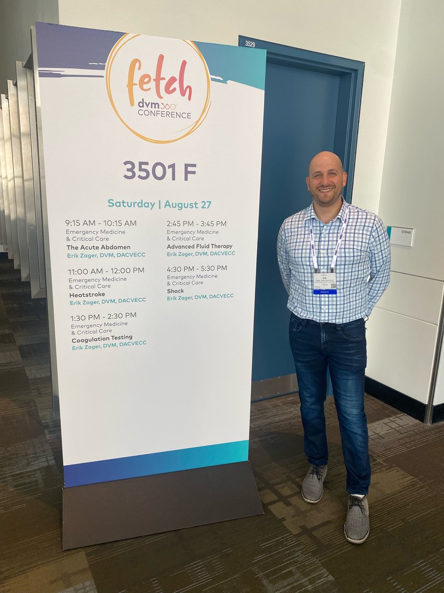 PASEVets's tweet image. We had a great weekend at #FetchKC!  

Dr. Erik Zager, DVM, DACVECC, PASE&apos;s Co-Head of Critical Care, lead a variety of #Emergency &amp;amp; #CriticalCare-focused educational sessions at @fetchdvm360 last weekend. Thank you, @dvm360!

#VetMed #DVM360 #Education #PetCare