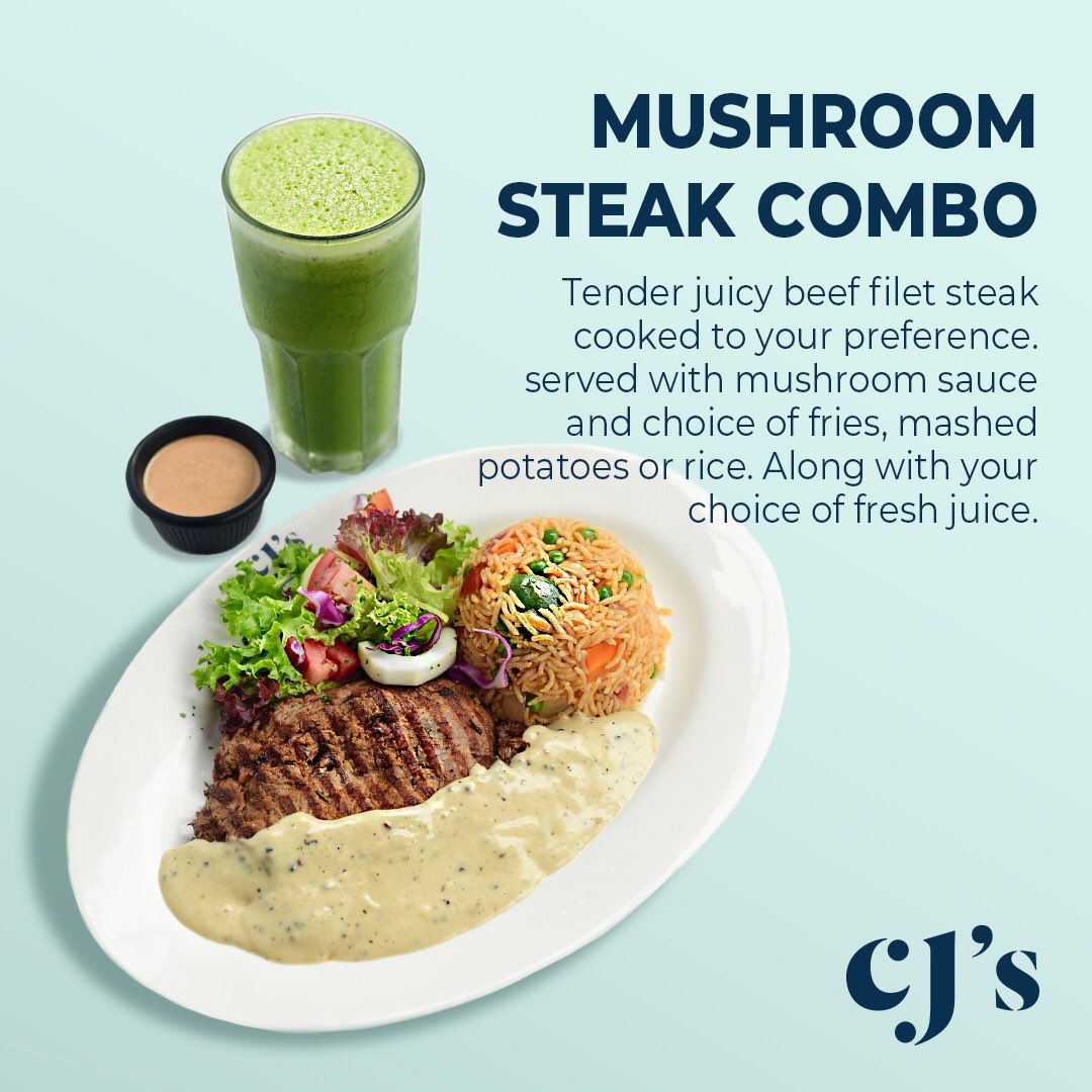 CJs__256's tweet photo. When it comes to the must-eat food our Mushroom Steak Combo is it 😍
#CJsBigMeals https://t.co/LoammwKSB3