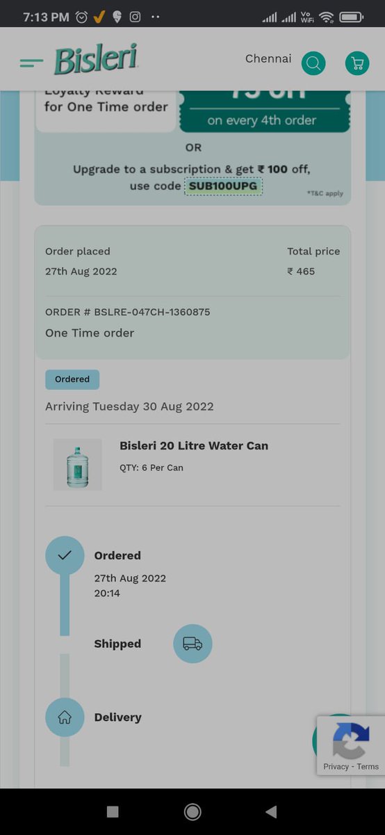 KaviVishaka's tweet photo. @Ramesh_JChauhan @BisleriZone Arumbakkam- 600106 without any info suddenly u changed the delivery agency starving without water for 4 days till now I didn’t get my water canes #Bisleri promises 24 hours delivery more than 4days I didn’t received water fed up to use #Bisleri https://t.co/QYQrGSLwXe