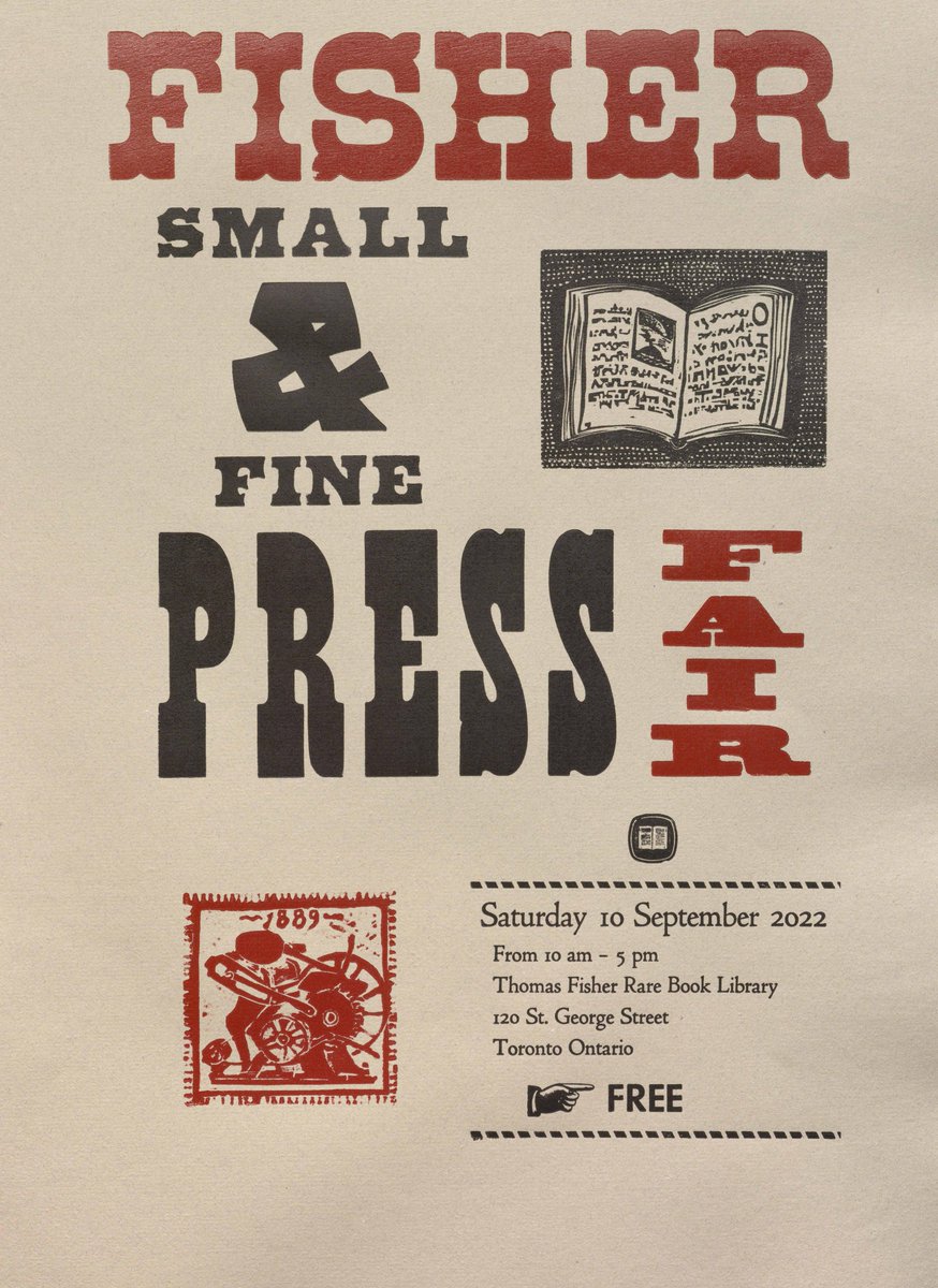 Thomas Fisher Rare Book Library (@fisher_library) on Twitter photo We're gearing up for a big Sept.! Our first exhibition in over 2 years, on medieval manuscripts, officially opens next week. And we'll be open on Sat. Sept 10 for the return of the Small and Fine Press Fair. More info on both to come! We're gearing up for a big Sept.! Our first exhibition in over 2 years, on medieval manuscripts, officially opens next week. And we'll be open on Sat. Sept 10 for the return of the Small and Fine Press Fair. More info on both to come!