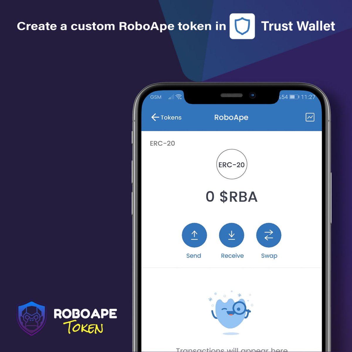 ROBOAPE_TOKEN's tweet image. ROBOAPE 🦍

For Trust wallet users 🛡

Follow the instructions to create a custom Roboape Token! 

🔽 Make sure you input the correct contract address 🔽

0xD818c65974DeEFE9b1305b4d70B03E91390f5dd3