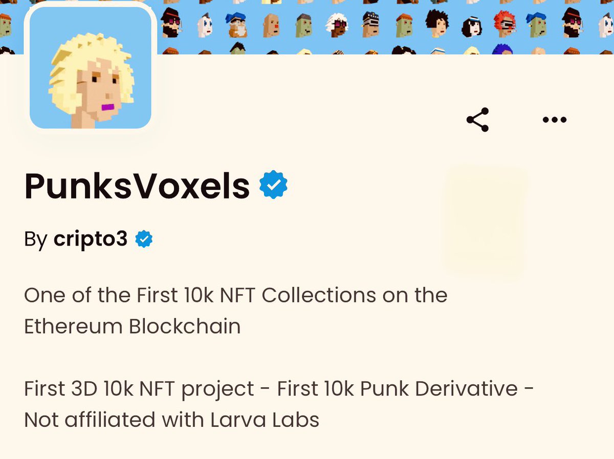TheNorwegianNFT's tweet photo. PunksVoxels verified on Opensea 🥳

💎 First 3D 10k PFP 

💎 One of the first 10k PFPs (Pre BAYC) 

💎 First 10k Punk derivative (oh… that might actually be @cryptopunks) 

@PunksVoxels #NFTCommunity https://t.co/nP6Sbu22W6