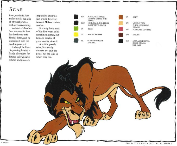 For The Lion King, digital inks were used. But you can find hand painted cel setups from Disney's auctions. What I'd like to know is are the digital and cel inks the same color? Tlk's palettes are hard to figure out sometimes and I'd like to see if I can match them up digitally. 