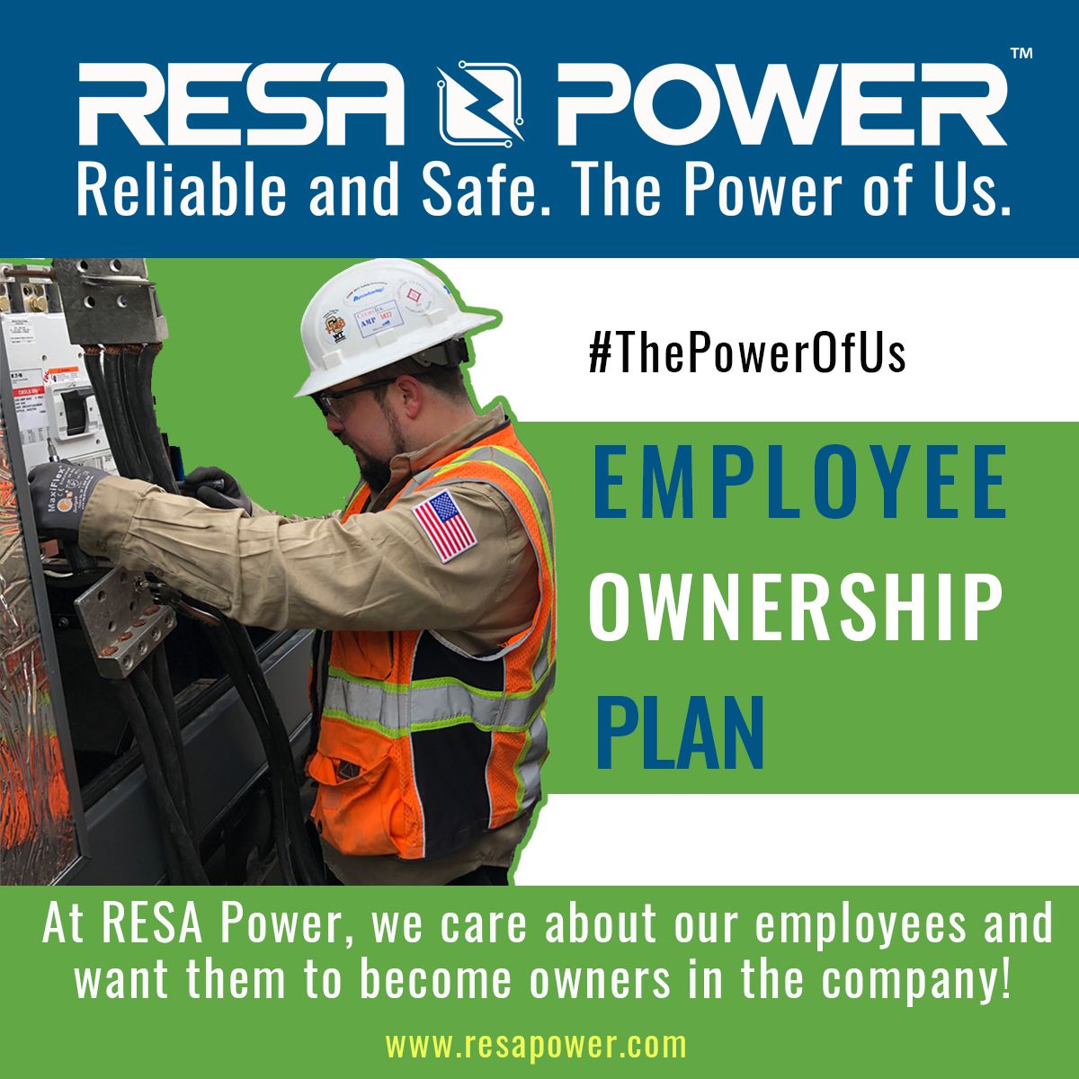 ResaPower's tweet photo. At #RESAPower, our employees are the keys to our long-term success. Because of this, we are pleased to share details on the industry-first RESA Power Employee Ownership Plan (EOP), which makes all employees owners! For more information visit https://t.co/eQIQzisVaa https://t.co/Y1D4vQ5Eo7