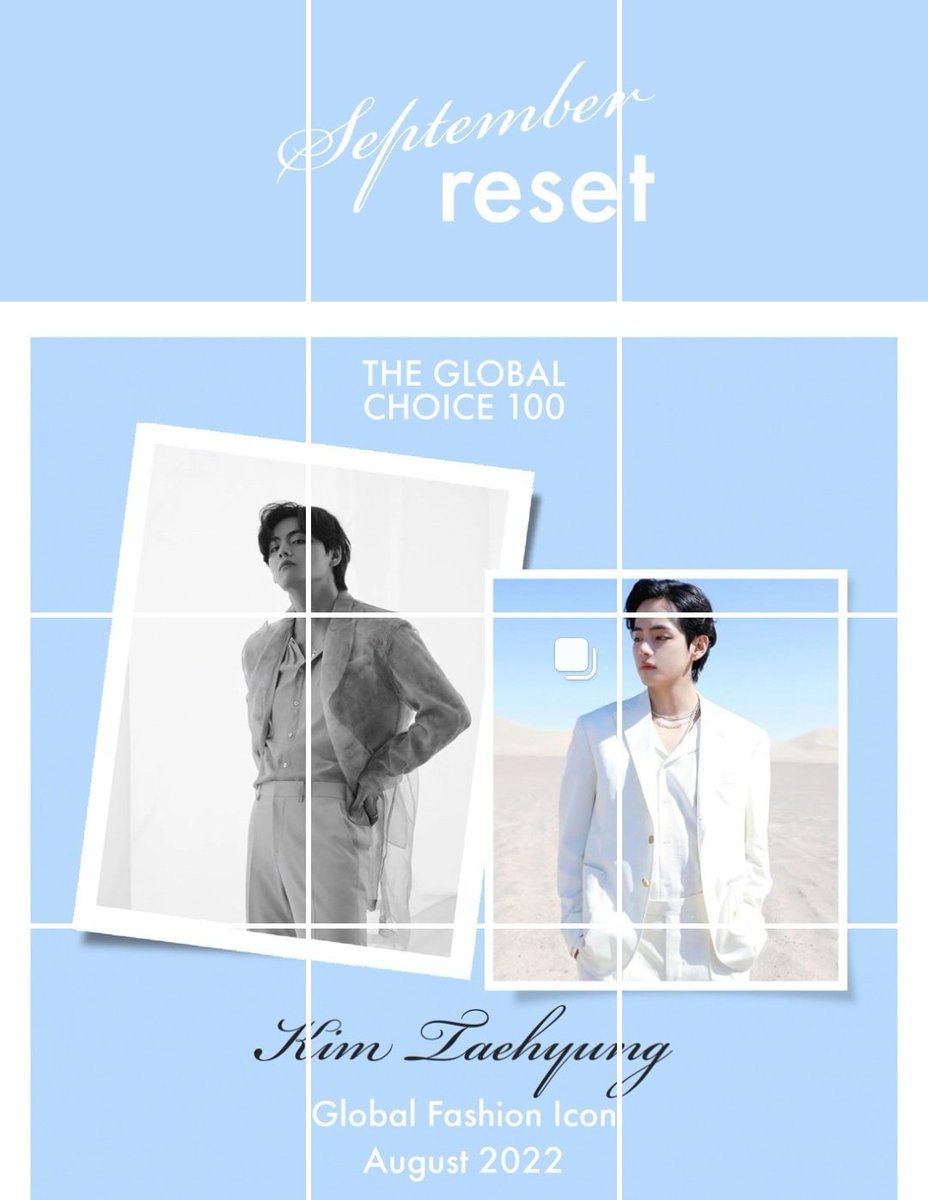 Pilar221307's tweet photo. The world has spoken, and Kim Taehyung is #TheGlobal Choice for 'Global Fashion Icon' for August 2022. https://t.co/nymdKJzmBK