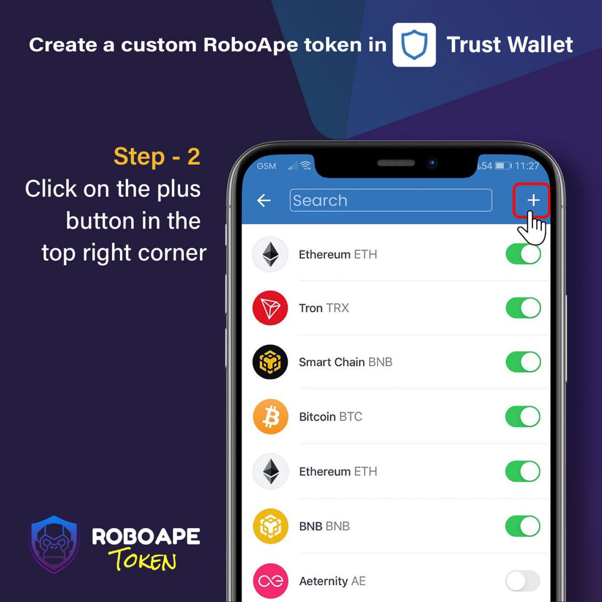 ROBOAPE_TOKEN's tweet image. ROBOAPE 🦍

For Trust wallet users 🛡

Follow the instructions to create a custom Roboape Token! 

🔽 Make sure you input the correct contract address 🔽

0xD818c65974DeEFE9b1305b4d70B03E91390f5dd3
