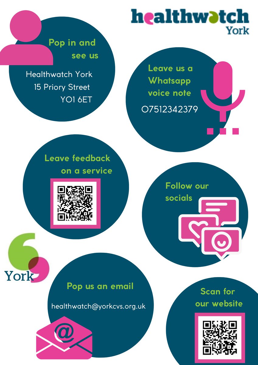 healthwatchyork's tweet photo. There are many ways you can get in touch with us at Healthwatch York. Including contacting us on our WhatsApp voice notes! Add our number 07512342379 to your contacts and go to send a message, tap the green microphone and tell us about your Health and Social Care experiences. https://t.co/TJaesAGLiH
