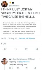 anon1___1's tweet photo. Idk what the hell is going on at her but she needs to leave sunki ALONE. Cause wtf 💀 https://t.co/V5Y1lQqMFV