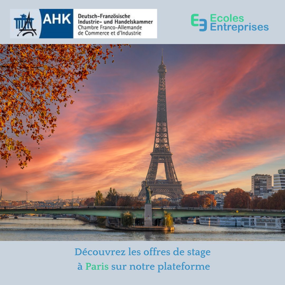 plateforme_ee's tweet photo. Ecoles-Entreprises 🇫🇷 🇩🇪
@plateforme_ee
#TravelTuesday
💡 Envie d’un stage à Paris, la Ville Lumière ? 🏙️

🔍 Découvrez les nombreuses offres de stage à Paris sur la plateforme Ecoles-Entreprises 
https://t.co/OgDkLzRcZk https://t.co/Do6wvu0aS6
