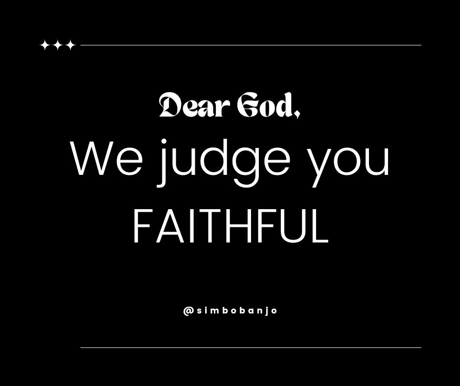 AdesimboBanjo's tweet photo. Irrespective of how we feel about it, you are the most high God 🙏

#simbobanjo #adulampoint #youremaingodforeternity #youarethemosthigh #wejudgeyoufaithful https://t.co/ZUTDVYprDa