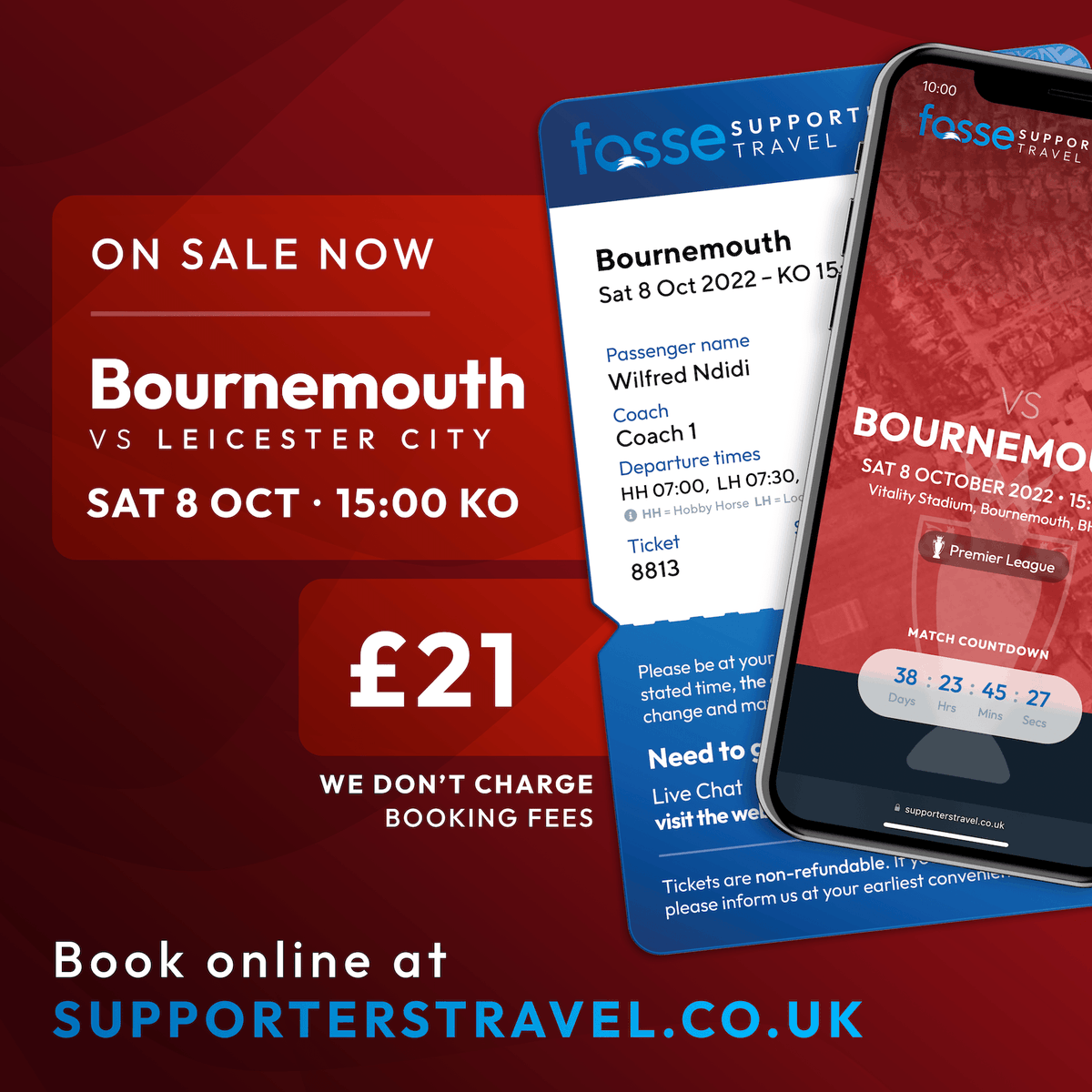 SupporterTravel's tweet photo. Our away travel for Bouremouth vs Leicester City on Sat 8 Oct is now on sale. Seats are £21 per person and have ZERO booking fees.
Book online at https://t.co/PWOUot5A8q
#boulei #lcfc #leicestercity #leicester #awaytravel #foxes #bluearmy #foxtravel #fosse #supporterstravel https://t.co/nwfYI26Rhl
