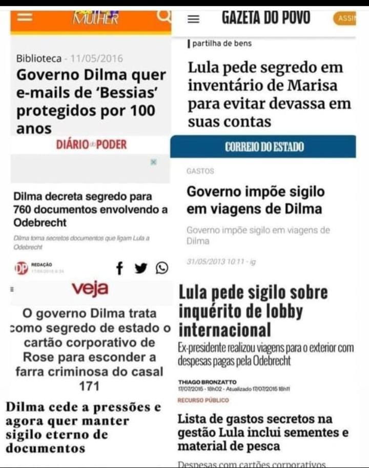 Lula condenou sigilos do governo Bolsonaro…