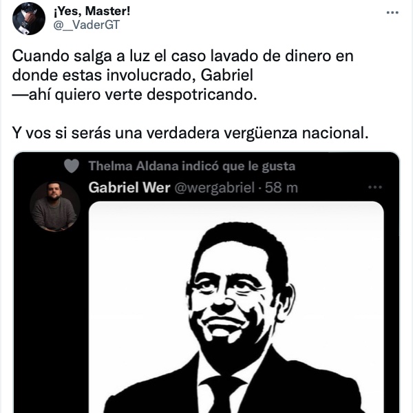 wergabriel's tweet photo. Las cuentas anónimas como ésta, amenazan cobardemente cada vez que decimos algo en contra de alguno de sus jefes. Coordinan estrategias de acoso con casos fabricados por el MP y el gobierno para meter miedo y callar a quienes nos oponemos a su régimen de ladrones. #NoNosCallarán https://t.co/x7exIeDfBg
