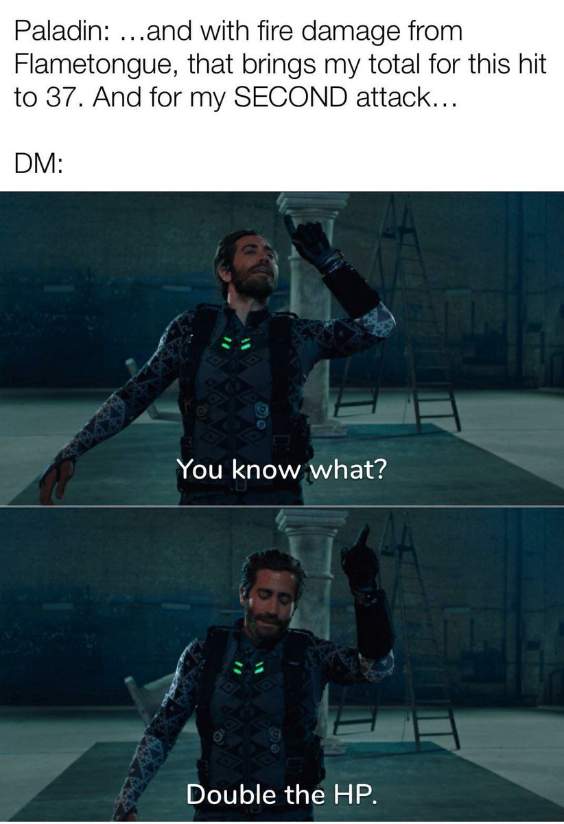 MemesDnd's tweet photo. “Did I say ogres? I meant ZOMBIE ogres.”
🧙🏻‍♂️⚔️⚔️
from: roll4initiativefools
#dungeonsanddragons #rpg  #dndmemes  #fantasy  #d20  #meme #rogue https://t.co/ViQfUWjLoq