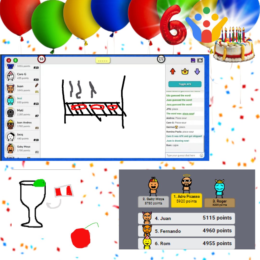 CrowdsourceARG's tweet image. ¡#GoogleCrowdsource cumplió 6 años! 🎂
Los colaboradores latinos lo celebramos juntos ayer en una reunión virtual llena de juegos y sorpresas 😁
Música, canciones, muchos juegos, la canción de feliz cumpleaños mal cantada por los asistentes, y obvio, fotos. ¡Hubo de todo!