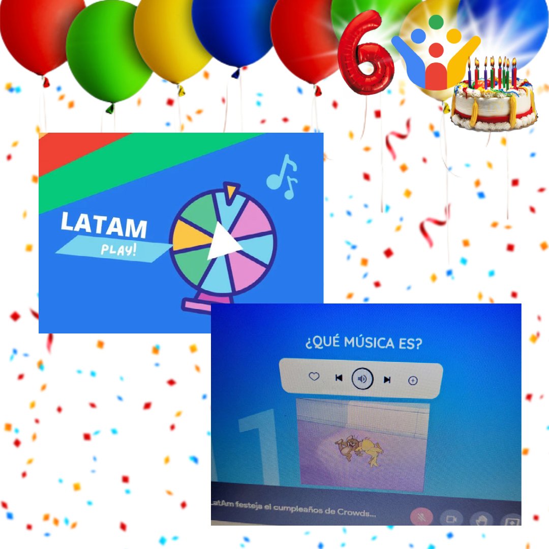 CrowdsourceARG's tweet image. ¡#GoogleCrowdsource cumplió 6 años! 🎂
Los colaboradores latinos lo celebramos juntos ayer en una reunión virtual llena de juegos y sorpresas 😁
Música, canciones, muchos juegos, la canción de feliz cumpleaños mal cantada por los asistentes, y obvio, fotos. ¡Hubo de todo!