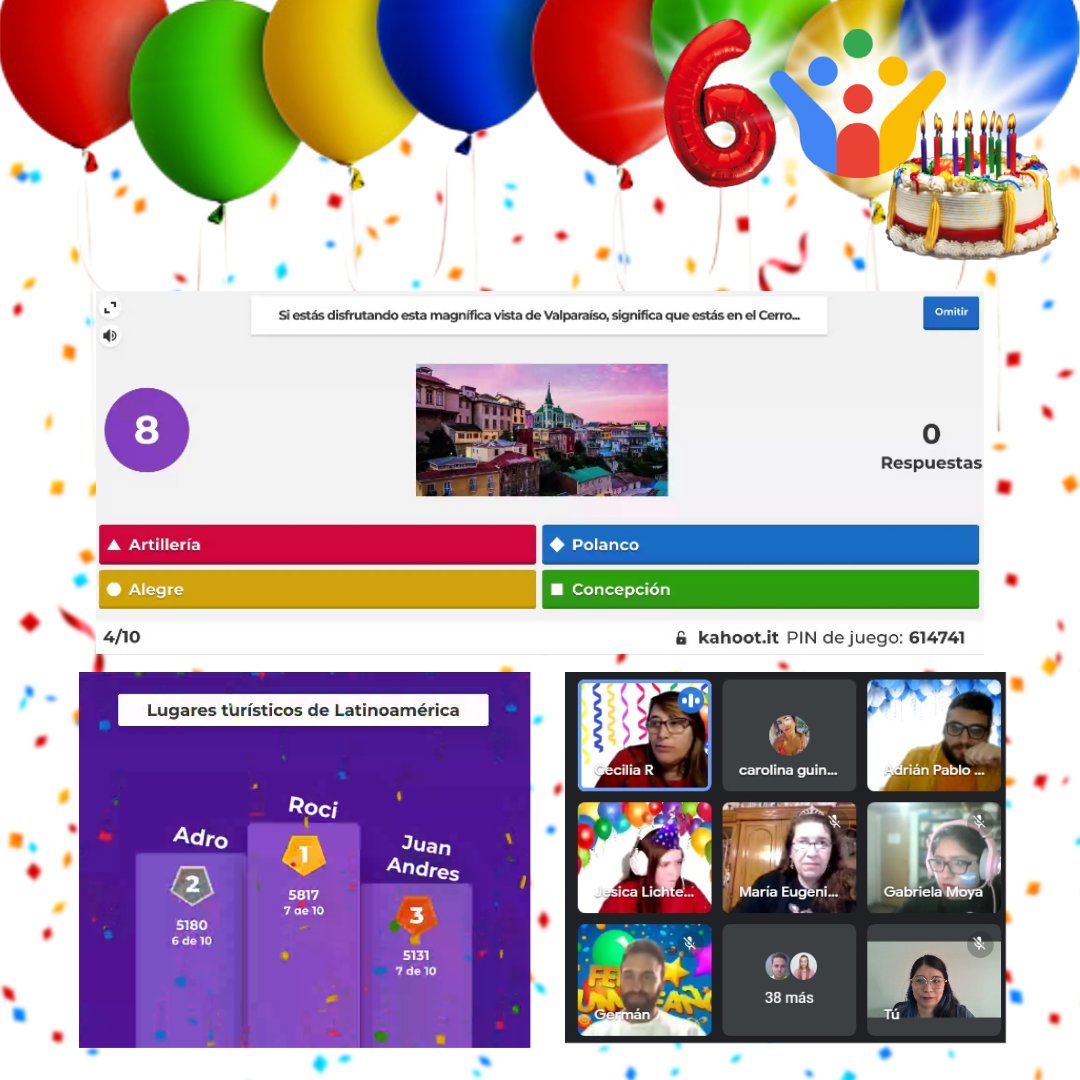 CrowdsourceARG's tweet image. ¡#GoogleCrowdsource cumplió 6 años! 🎂
Los colaboradores latinos lo celebramos juntos ayer en una reunión virtual llena de juegos y sorpresas 😁
Música, canciones, muchos juegos, la canción de feliz cumpleaños mal cantada por los asistentes, y obvio, fotos. ¡Hubo de todo!