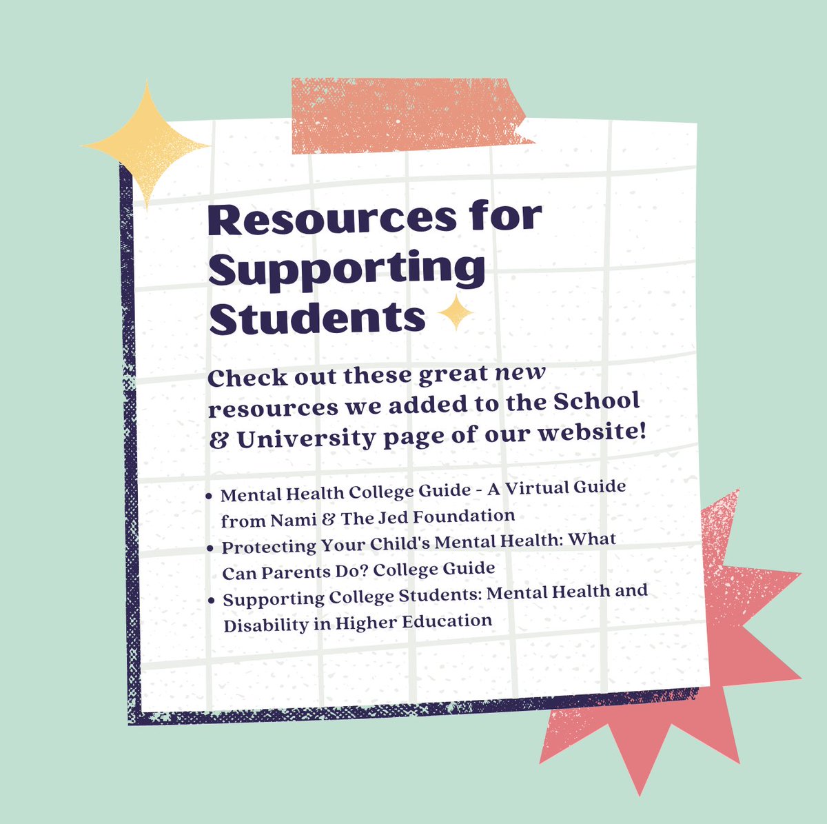 HeadsUpPAorg's tweet photo. Looking for back-to-school resources for students and early psychosis?  We added a few great ones to the school and university section of our website! To view and share all of our great online resources for school professionals visit: https://t.co/uWorHKH8NV

#studentmentalhealth https://t.co/jXNOodff1d