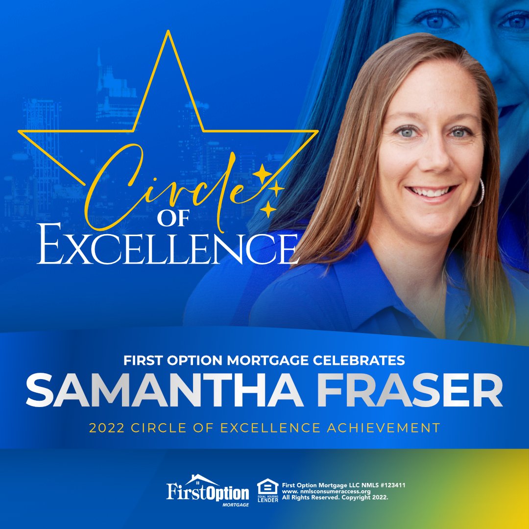 FirstOptionMtg's tweet image. ✨ 🏆  EXCELLENCE is not something everyone can boast about. 🏆✨ 

First Option Mortgage congratulates Samantha Fraser for reaching the Circle of Excellence #achievement.  

🙌 Congratulations!