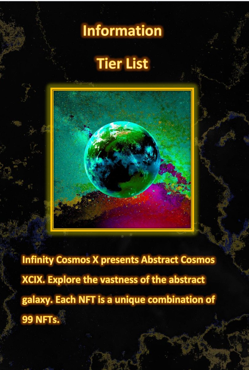 🔥Checkout theTierlist with rarity …

…knjjyxggut323swhtl5db5ayq.arweave.net/SsUTlJsLfg9NpM…

🌱

You also find the url in the MetaData☝️

#NFTs #Chia #Chiablockchain #Chiacommunity