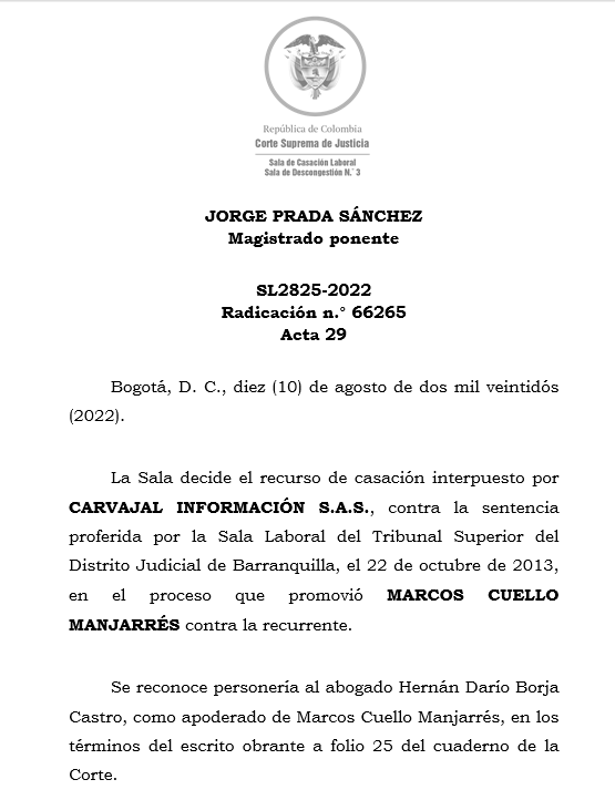 articulo20's tweet image. SENTENCIA RECOMENDADA 🗣 

#Laboral🔹
Incumplimiento de la obligación de guardar rigurosamente la moral en las relaciones con superiores y compañeros en todo lugar, constituye justa causa de despido

SENT: SL2825-2022 | RAD: 66265