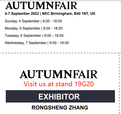 autumnfair.com meet us at 19G20 <a href="/SpringAutFair/">Spring & Autumn Fair</a>