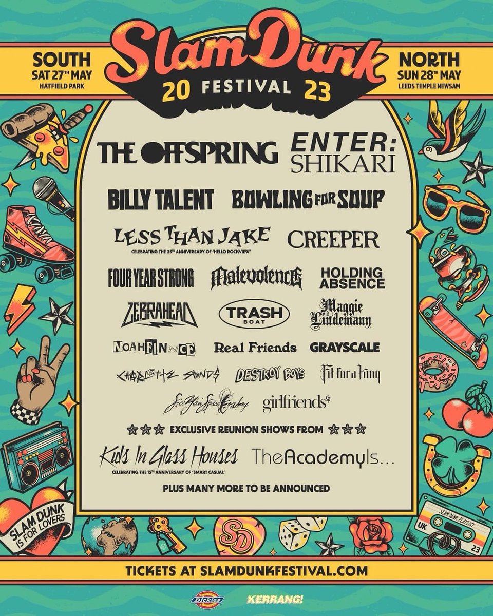 Oh hey there Slam Dunk Festival] 👋👋 Cya next year 🎉🎉 
- #SDF23 Super limited early bird discount tickets are on sale Friday 2nd Sept at 10am. New weekend ticket- gets you into both days at a big discount! slamdunkfestival.com