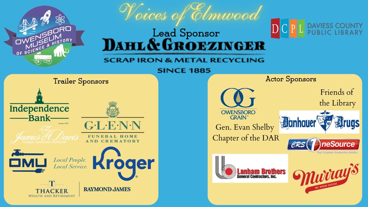 OMSHKY's tweet photo. A huge thank you to all of our sponsors!
#VoE #VoicesofElmwood #Sponsors https://t.co/2E5J6VriuP