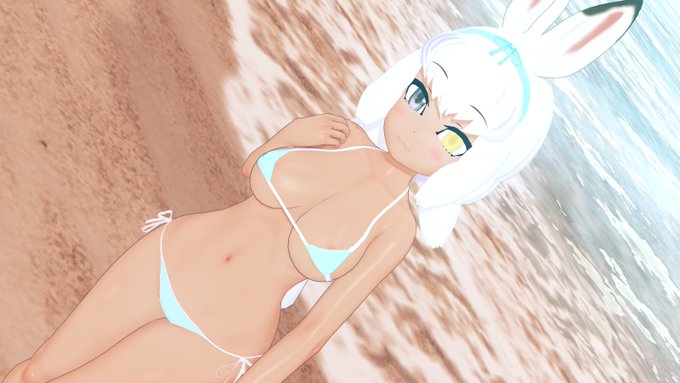 月の海で餅をつくツクヨミノシンシちゃん🌕🐰 