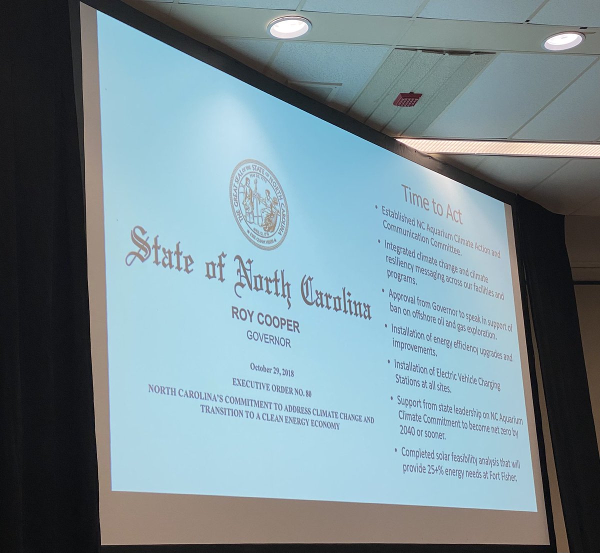 cptibbs's tweet photo. Amazed to find out @NCAquariumatPKS @NCAquarium_RI @NCAquariumFF  were at the center of this executive order! #AZA2022 https://t.co/J6oCSb4SiM