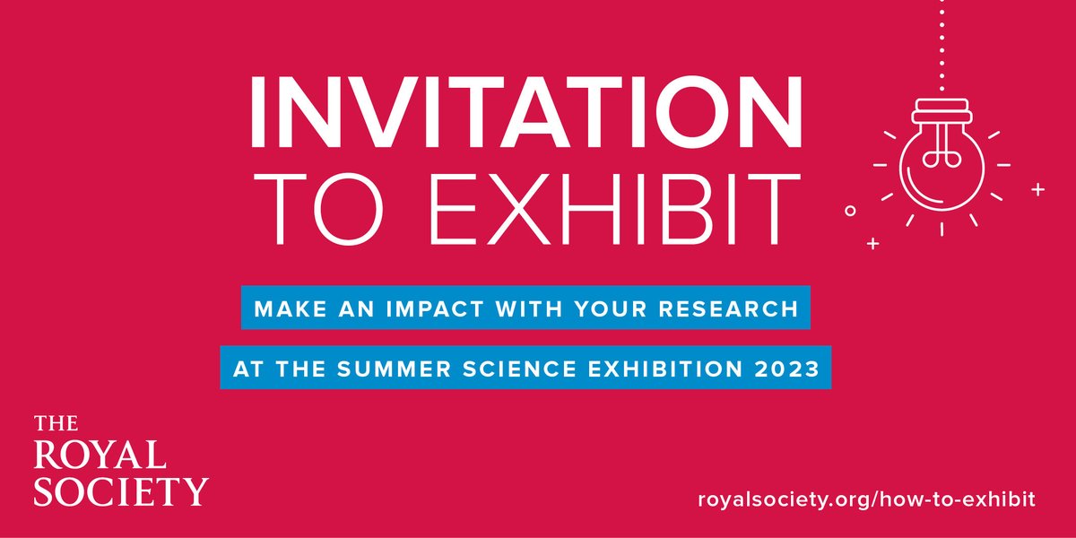 There's still time to submit your proposal to exhibit your research at our #SummerScience Exhibition 2023, a unique opportunity to raise the profile of your research with thousands of members of the public. Find out more: royalsociety.org/science-events…
