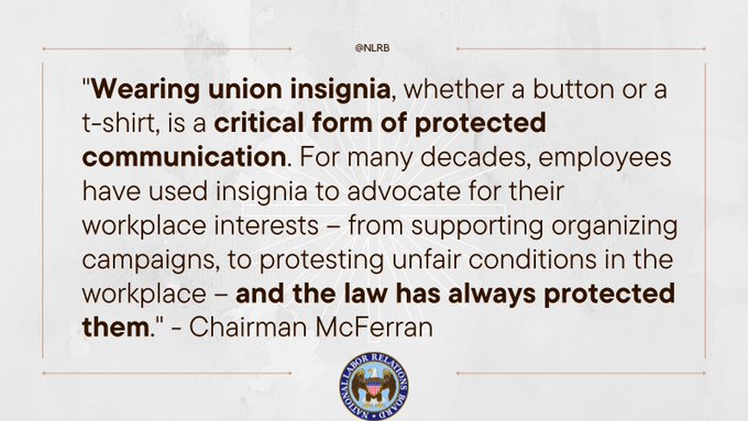 Its your right to express yourself at work and don't let anyone tell you can't. Here's that law!
<a href="/NBC10/">NBC 10 WJAR</a>  @riaflcio #SinclairTV #localnewsmatters  #UnionStrong