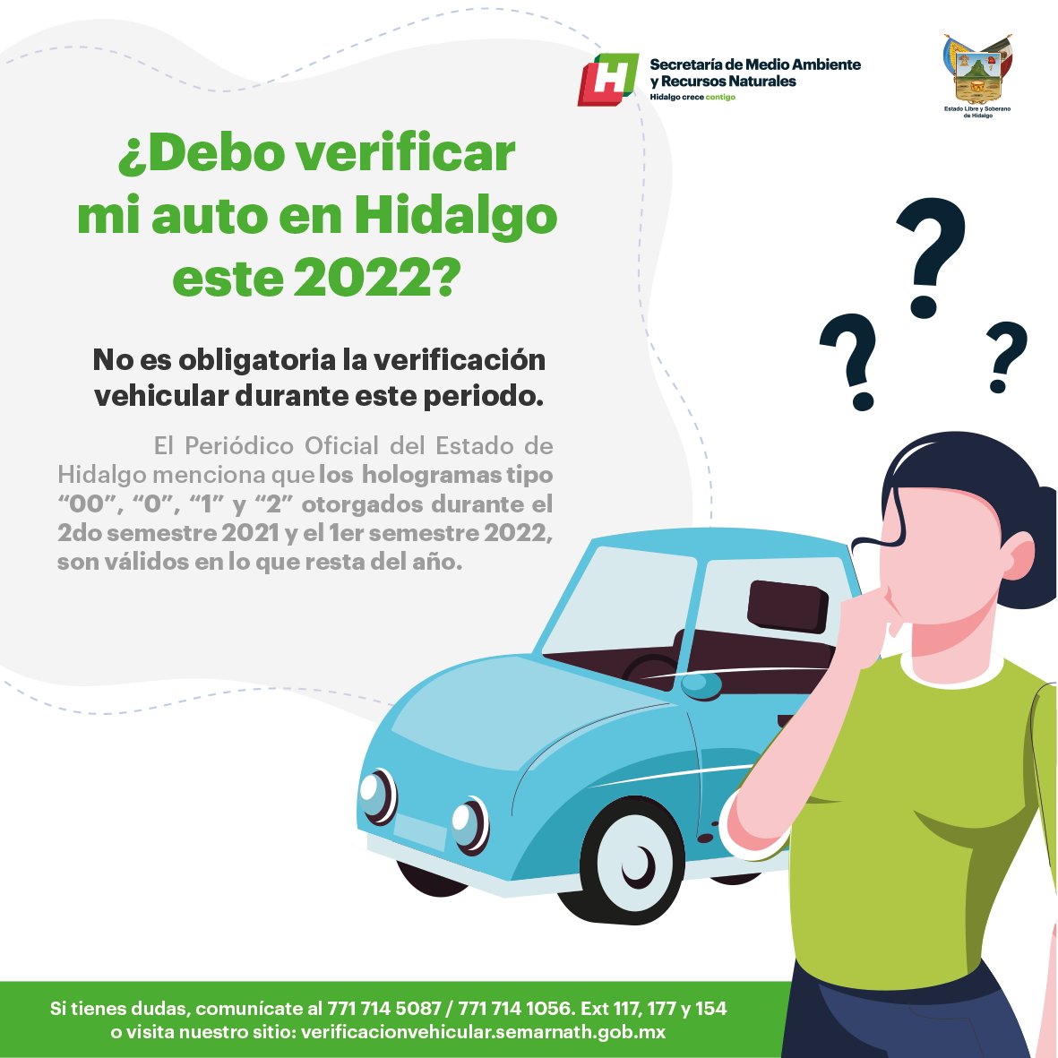 medioambiente_H's tweet photo. La verificación en #Hidalgo queda suspendida hasta
diciembre 2022 #SinMultas
Si tienes dudas o necesitas más información
Consulta:
https://t.co/4BnNGu6U4m https://t.co/33W7xo0JAo