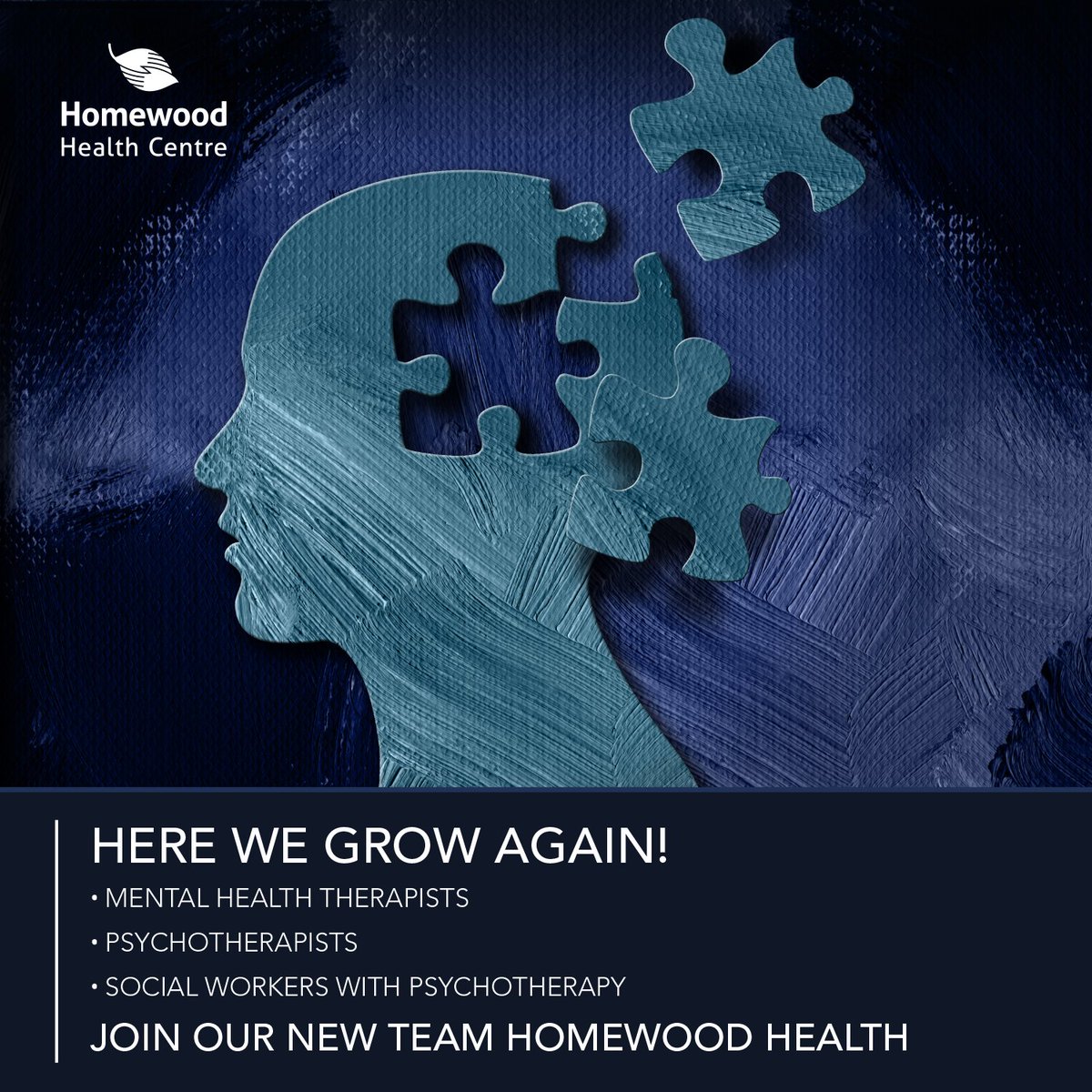 Mental health matters and the need for Mental Health Therapists has grown exponentially since the beginning of the pandemic.
Homewood Health Centre in Guelph, Ontario is hiring Mental Health Therapists.  Check out this link: bit.ly/3NLJWzb #mentalhealthmatters