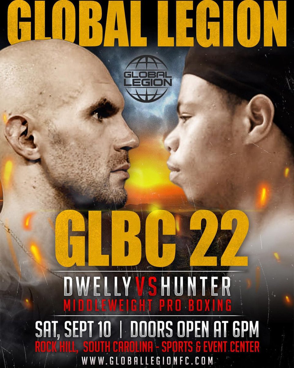 wbyhbstudio's tweet photo. Tickets are out!! DWELLY vs HUNTER 🥊🥊
Sept 10th at Rock Hill Sports &amp; Event Center
Get your tickets here: https://t.co/Hmd5kO1Xg2
.
.
.
.
.
#boxinglife #boxingislife #boxingworld #boxer #boxing #boxingfan #boxingtraining #proboxing #proboxer #tomahawk #boxingnews #undefeated https://t.co/9xXjWViL9f