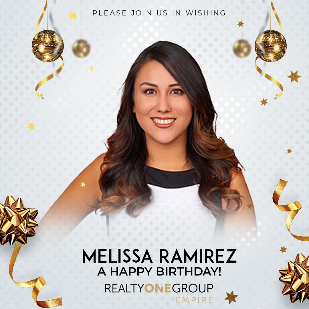 rogempire's tweet photo. HAPPY BIRTHDAY 🎉
Wishing Melissa Ramirez a HAPPY BIRTHDAY from everyONE at Realty ONE Group Empire!

Realty ONE Group Empire
A California Real Estate Brokerage
DRE# 01963125

#realtyonegroupempire #realtyonegroup #coolture #happybirthday #celebrations #empirebuilders https://t.co/3M86fkTsJX