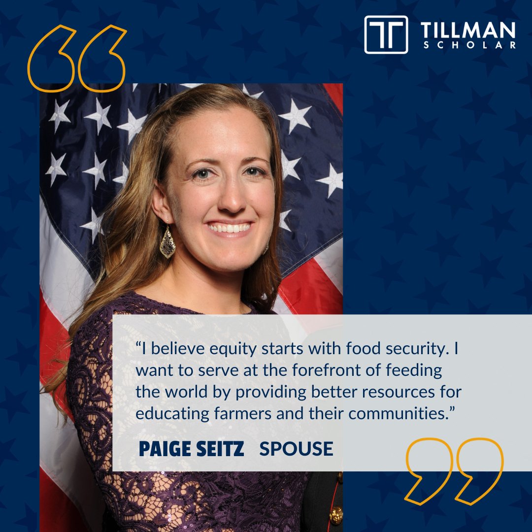 pattillmanfnd's tweet photo. “I believe equity starts with food security. I want to serve at the forefront of feeding the world by providing better resources for educating farmers and their communities.”
Meet 2022 Tillman Scholar @PG_Seitz & the 2022 class: https://t.co/wIFjdPpsVj
#60DaysofScholars https://t.co/8O62LjtyHF